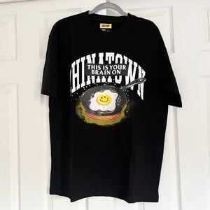 Chinatown Market Mens Smiley Brain on Fried Tee 'Black' Large NWT